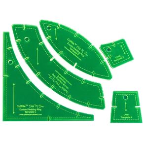 Quilter's Paradise Slit N Sew Double Wedding Ring Set Templates - Acrylic, None (4)