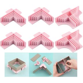 6Pack Corner/Divider Assembly,Clamps Corner Guides Cartonnage Corner Holding Tool (3 mm, 2 mm, 1.5 mm, 1 mm) Wide .for Book Covers, Chipboard Boxes, Dioramas
