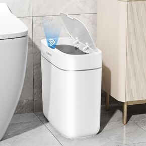 Smart Trash Can for Bathroom,3.5 Gallon Automatic Touchless Trash Can with Lid,Motion Sensor Garbage Can Slim Waterproof Trash Bin Waste Basket for Bedroom, Kitchen