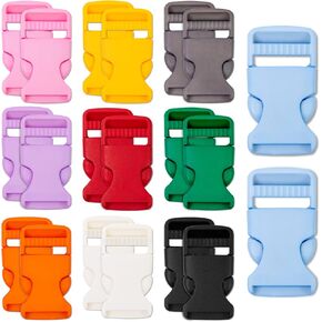 20 Pcs Plastic Buckles for Straps 1 Inch colored, Plastic Clips for Straps, Quick Parachute Backpack Pet Buckle