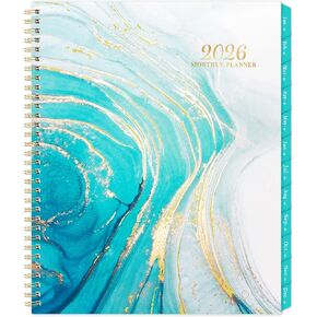 2026 Monthly Planner/Calendar - January 2026 - December 2026, Monthly Planner 2026, 12 Months Planner with Tabs & Note Pages, 9" x 11", Twin-Wire Binding and Two-Side Pocket, Perfect Organizer