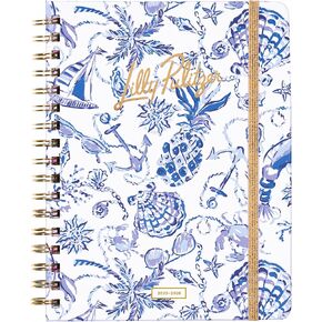 Lilly Pulitzer Large Monthly Planner August 2025 - December 2026, Monthly Agenda & Calendar, Stickers, Pockets, & Spiral Binding (Resort White Barefoot Beachcomber)