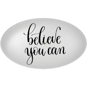 Infusion Believe You Can Crystal Oval Paperweight with Gift Box
