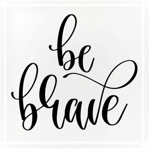 Infusion Be Brave Crystal Square Paperweight with Gift Box