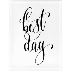 Infusion Best Day Crystal Rectangle Paperweight with Gift Box