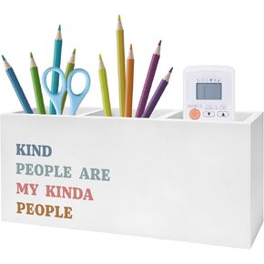 Kind People Are My Kinda People Pen Pencil Holder, Teacher Appreciation Gifts, Positive Affirmations Humorous Pencil Pen Holder Organizer for Teacher Office Desk Accessories