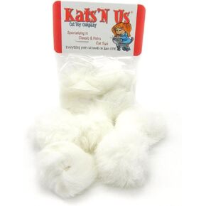 Kats'N Us Real Rabbit Fur Pom Pom Ball Cat Toy - 10 Pak