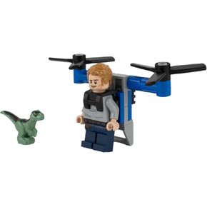 LEGO Jurassic World: Owen Grady Minifigure with Jetpack and Baby Raptor