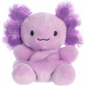 AURORA® PALM PALS ™ Xavier Purple Purple Axolotl ™ محشوة - Pwan Trocholdible Plush for Kids and Comple - مثالي لغرف التزيين وهدايا أعياد الميلاد - الأرجواني 5 بوصات
