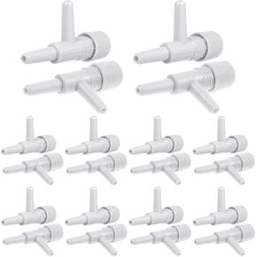 Aquarium Check Valve, 20 Pcs Aquarium Air Valve Air Pump Control Valves T Shaped Single Way Plastic Air Flow Control Regulator Aquarium Air Pump Accessories for Fish Tank 3/16" ID Tubing (Grey)