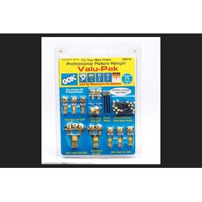 OOK 50918 Professional Picture Hangers, Reusable Art Hooks, Padded, Brass, 5lbs - 100lbs (Hangs 12 Pictures)