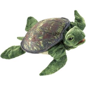 Folkmanis Sea Turtle Hand Puppet, Green