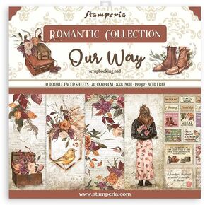Stamperia International Stamperia-Mini Scrapbooking Pad-Our Way, Multicoloured, 8 x 8 inches (SBBS64)