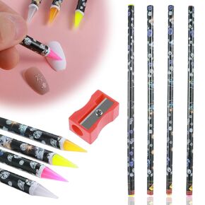 4 Pcs Wax Pencil Rhinestone Picker Tool Dotting Wax Pen with Pencil Sharpener Diamond Art Pens Gem Pick Up Tools Adhesive Resin Picker Pencils for Nail Art DIY Decorations