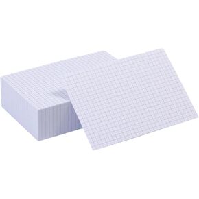 Grid Index Cards 4x6,Double Sided Thick Graph Ruled Notecards, Heavy Weight Flash Cards for Studying,School, Home and Office - White (White - 100 Count, 3 x 5 INCH)
