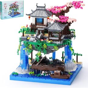 Cherry Blossom Bonsai Tree House Building Block Sets 3320PCS Chinese Architecture of Peach Blossom Micro Mini Building Set Toy Gift for Kids Adults