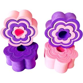 REENFAYA Cup Turner Foam,4 Pack Flexible Foam Tumbler Insert for 10 Oz to 40 Oz Skinny and Common Tumblers Crafting,5 in 1 Nested Design Tumbler Foam Epoxy Work with 3/4 Inch PVC Pipe-Purple&Pink