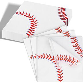 48 Pcs Baseball Napkins 13 x 13 Inches Baseball Themed Paper Napkins Disposable Baseball Pattern Napkins for Baseball Party Decorations, Sports Party Supplies, Birthday Party, Kids Baby Shower Deco