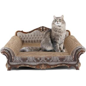 Sofa Shaped Scratching Couch,Thick Scratching Cardboard, Lounge Bed for Indoor Rest&Play, Sofa Scratcher Pad (23 "L X 12.2" W X 10.6 "H)