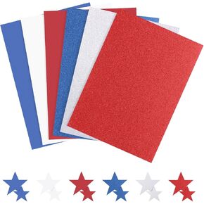 60 Sheets Red White Blue Cardstock 8x12 Card Stocks Glitter Scrapbook Paper Sliver Colored Red Construction Paper for Crafts Invitations Greeting Cards Home School Office Classroom Supplies