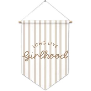 Cilrii Christian Nursery Decor Canvas Banner Wall Decor, Boho Nursery Decor, Jesus Loves Me Hanging Pennant Flag Banner for Baby Kids Room Playroom