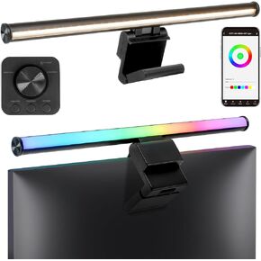 Hive Vibes Monitor Light Bar with RGB Backlight, Wireless Remote and App Control, Stepless Dimming, Eye Care, Multiple Color Modes, Anti-Glare Desk Lamp for Home and Office