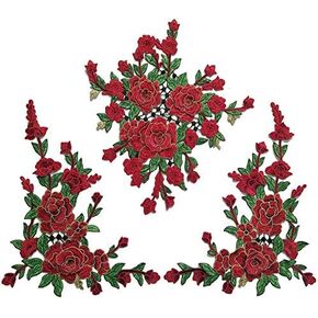 مجموعة واحدة/مجموعة كبيرة من زهور الفاوانيا الفاوانيا الدانتيل رقعة زين ثلاثي الأبعاد إكسسوارات DIY Sew (Pink) in Kuwait