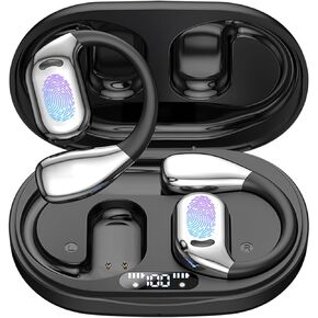 AI Language Translator Earbuds OWS Real Time 3 in 1 Translator Earbuds 150 Languages Accents &10 Offline Packs for iOS and Android Travel Business Meetings Learning, Two Way Translator Device ，Black