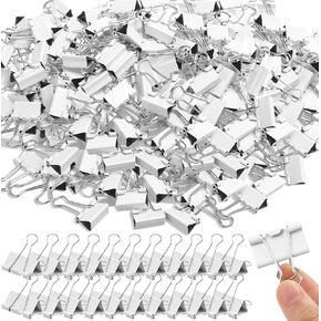 Jetec 100 Pack 0. 75in/19mm White Metal Binder Clips Bulk Medium Reusable Fold Back Binder Clips Paper Clamps Spring Steel Sturdy for Home Office School Supplies