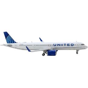 Geminijets Airbus A321NEO Aircraft United United Airlines White with Blue Tail 1/400 Diecast Model Airplane