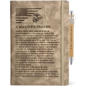 Marine Gifts Men Women, Marine Prayer Journal 200 Pages Notebook Diary A5 Lined, Marine Corps Gift Ideas, Religious Gift for Marine Soldier, Gifts for Marine Veteran Graduation Birthday Christmas