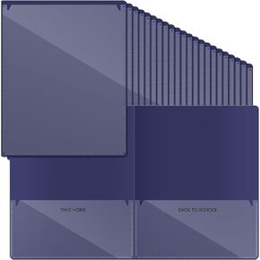 Henoyso 100 Pcs Folders Take Home Heavy Duty 2 Pocket Homework Folder for Students Parent Teacher Communication, 11.8 x 9.45 Inch(Blue)