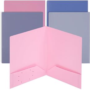 Mr. Pen- Plastic Folders with Pockets, 5 Pack, Letter Size, Lavender Twilight Colors, Pocket Folders for School