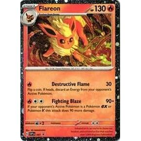 Pokemon - Flareon SVP 167 – Prismatic Evolution Black Star Promo Cosmos Foil – Single Card