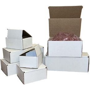 100 6x4x3 White Cardboard Paper Boxes Mailing Packing Shipping Box Corrugated Carton