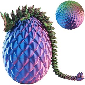 Dragon المفصلية ثلاثية الأبعاد المطبوعة مع بيض التنين الكريستالي ، لعبة التنين الكامل المملوءة لديكور المكاتب المنزلية ، ديكور السيارات ، مكافآت الطلاب ، حشائش أعياد الميلاد ، للأولاد والبنات (6 أجهزة كمبيوتر)