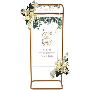WHNLZGND Wedding Signature Stand Easel Display Stand Welcome to Our Wedding Sign Stand Floor Standing Easels Gold