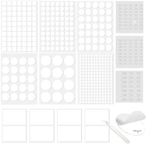520PCS Double Sided Tape Removable Strong Adhesive Dots Heavy Duty Sticky Pads Putty No Traces Clear Sticky Tack for Picture, Poster, Art Craft, Decoration, Party Office Supplies