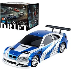 Herr RC Electric Mini Racing Drift Car Model 1:43 Scale 2.4g Scale Scale Linkage Set Max Speed ​​15km/H Mini Mini RC Toys Hobbyist Gift Black White (RTR Person