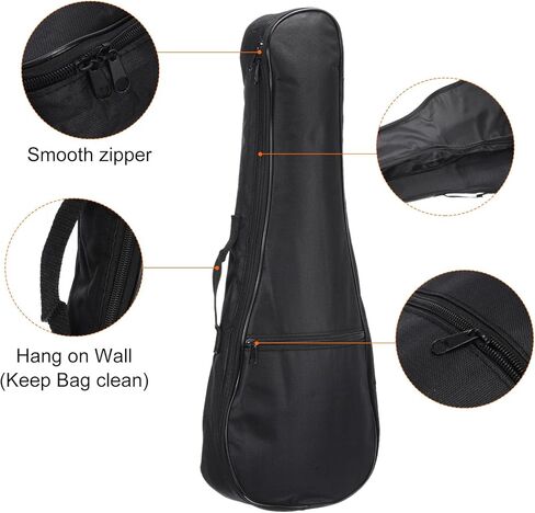 MECCANIXITY Ukulele Case 26 Inch Ukulele Bag Single Shoulder Backpack with Adjustable Straps Black in Saudi Arabia