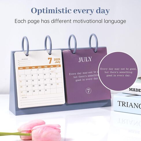 Small Desk Calendar 2025-2026 Desktop Calendar 18 Months Runs from July 2025 Until Dec 2026 Mini Standing Flip Calendar for Home School and Office Supplies,10" x 7",Pink in Saudi Arabia