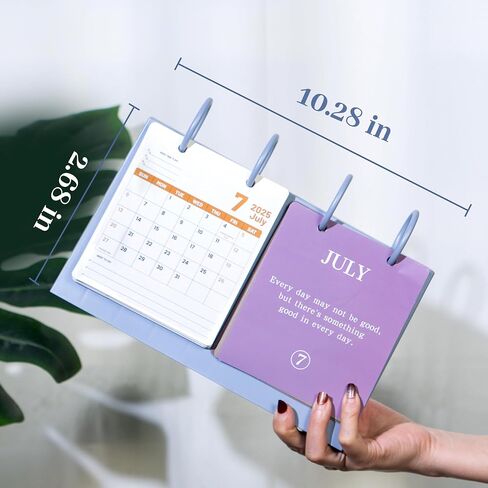 Small Desk Calendar 2025-2026 Desktop Calendar 18 Months Runs from July 2025 Until Dec 2026 Mini Standing Flip Calendar for Home School and Office Supplies,10" x 7",Pink in Saudi Arabia