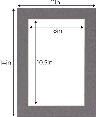 CountryArtHouse Navy Blue Acid Free 11x14 Picture Frame Mats with White Core Bevel Cut for 8.5x11 Pictures - Fits 11x14 Frame - One Mat in Saudi Arabia
