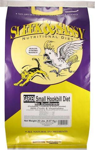 SLEEK & SASSY Garden Small Hookbill No Sunflower Bird Food for Lovebirds, Cockatiels, Quaker Parrots & Small Conures (4 lbs.) in Saudi Arabia