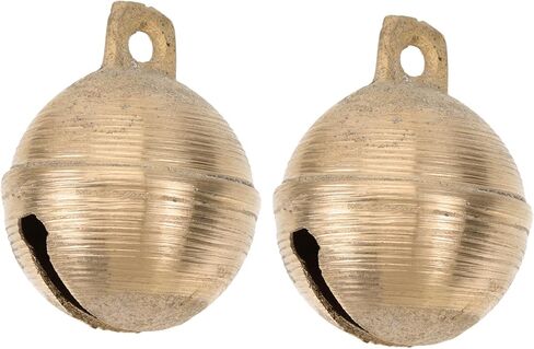 2pcs Brass Pet Bells for Dogs Cats Lightweight Sturdy Sheep Cattle Collar Accessories Unique Design for Enhanced Pet Liveliness Safety in Saudi Arabia