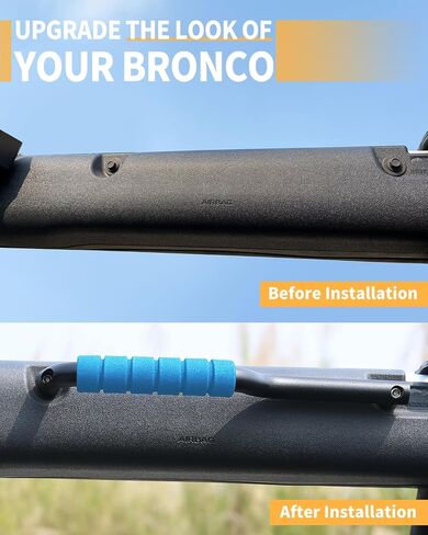 Bronco Front & Rear Roll Bar Grab Handles Compatible with 2023 2024 New Ford Bronco 2021 2022 4 Door, Aluminum Alloy Grip Handles Bronco Interior Accessories, 4 Pack(Not Fit Bronco Sport) in Saudi Arabia