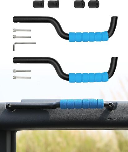 Bronco Front & Rear Roll Bar Grab Handles Compatible with 2023 2024 New Ford Bronco 2021 2022 4 Door, Aluminum Alloy Grip Handles Bronco Interior Accessories, 4 Pack(Not Fit Bronco Sport) in Saudi Arabia