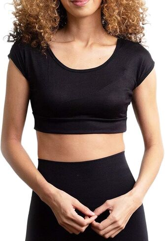 Women Top Cami Layering HALFTEE Cap Sleeve Tee | Demi Crop Undershirt for Women & Teens XS-6X in Kuwait