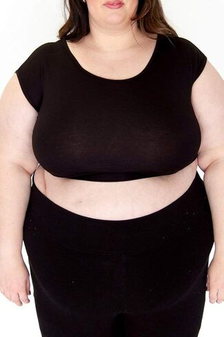 Women Top Cami Layering HALFTEE Cap Sleeve Tee | Demi Crop Undershirt for Women & Teens XS-6X in Kuwait