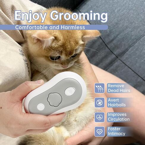 Cat Brush for Shedding Rechargeable Cat Steam Brushes for Indoor Cats Self-Cleaning Pet Grooming Tool for Long and Short Hair Steamy Dog Comb Cat Deshedding Hair Brush, Yellow in Saudi Arabia